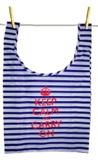 keep calm tote stripe