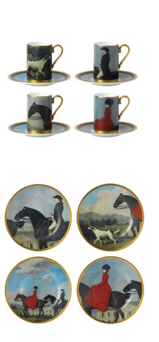 horse decor plates and cups